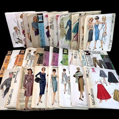 LUGR211 Vintage McCall’s Patterns	28 different patterns, sizes from 10-16, some look to be uncut.
