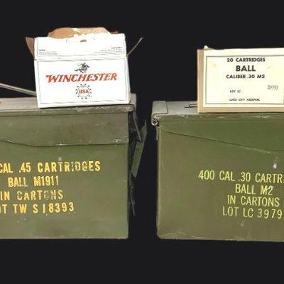 BRDA209 Mixture Of Different Caliber Ammo	One of the military ammo canisters is full of unopened.30 caliber ammo. Other military canister...