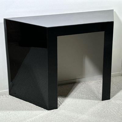 BLACK TRAPEZOIDAL SIDE TABLE | Contemporary/modern style console table or side table. - h. 29 x w. 42.5 x d. 16 in


