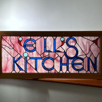 ELL’S KITCHEN-STAINED GLASS SIGN | h. 18 x w. 41 in

