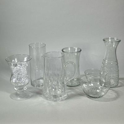 (6pc) MISC. CLEAR GLASS | h. 10 in (tallest)

