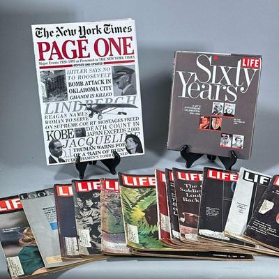 (14pc) NYT & LIFE MAGAZINES | Mixed lot of Life Magazines & New York Times books.

