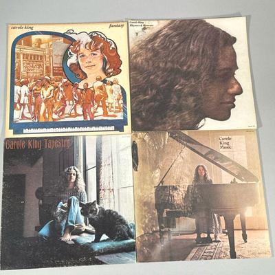 (4pc) CAROLE KING VINYL RECORDS | Carole King vinyl record albums including: Fantasy (SP 77018) Rhymes & Reasons (SP 77016) Tapestry...