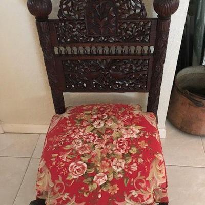 Carved Wood Prayer Chair