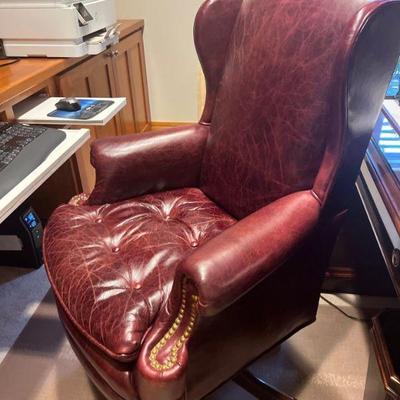 red leather office chair
