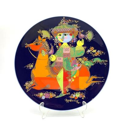Bjorn Wiinblad - Rosenthal Studio Line porcelain plate “ Thousand and One Nights”  13” diam.