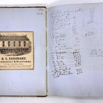 Lowell MA hardware store ledger kept by mayor George Runels 