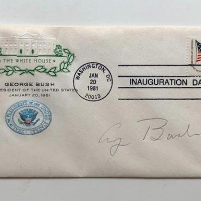 First Day Cover signed by George Bush as vice president 1981