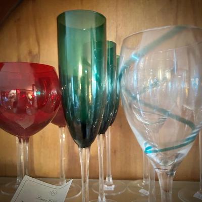 Lenox Holiday Gems Emerald Green flutes 