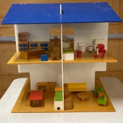 Scandinavian Doll House and Accessories