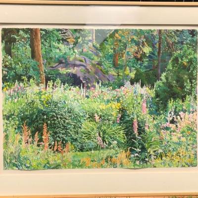 Divit Cardozo Charlies Garden-Framed Watercolor 