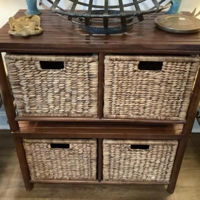SOLD-$35 each or $60 for both benches with storage bins 17”H 32”L 16”depth