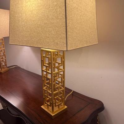 LATTICE STYLING GOLD LAMPS