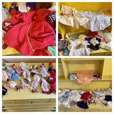 Lot 064-TOY: Vintage Baby & Doll Clothes and Dolls 