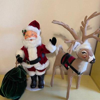 Lot 086-TOY: Annalee Large Santa & Reindeer