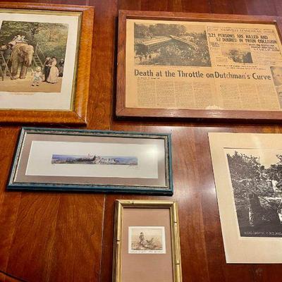 Lot 018-DR: Framed Vintage Art and an Unframed Jack Daniel’s Print