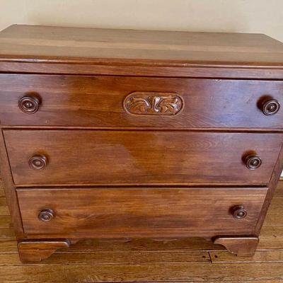 Lot 045-LR: Vintage Three-Drawer Dresser
