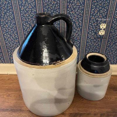 Lot 111-DR: Vintage Stoneware Duo