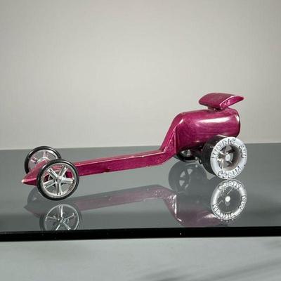 PITSCO METRIC WOOD CAR | Painted wood body with silvered plastic wheels. - l. 8.5 in


