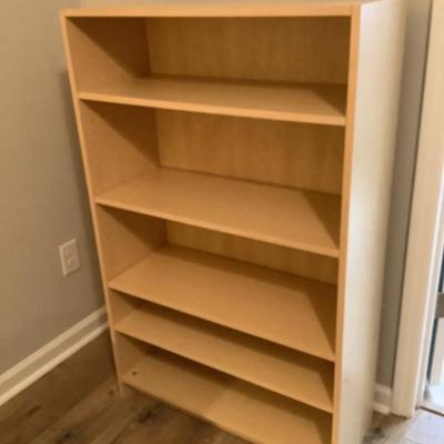 SOLD-$44 bookcase with adjustable shelves 48”H 30”L 12”depth
