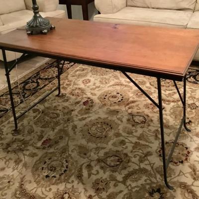 $54 wooden top/metal base table 30”H 37”L 23”depth