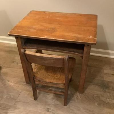 $54 wooden child’s desk and chair -desk 22”H 24”L 18”depth