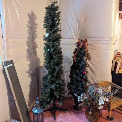 7ft and 4.5ft pre-lit pencil trees