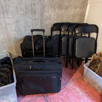 Luggage, folding chairs