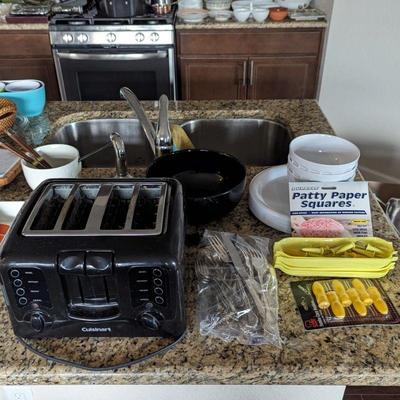 Sale Photo Thumbnail #49: Cuisinart toaster, corn holders