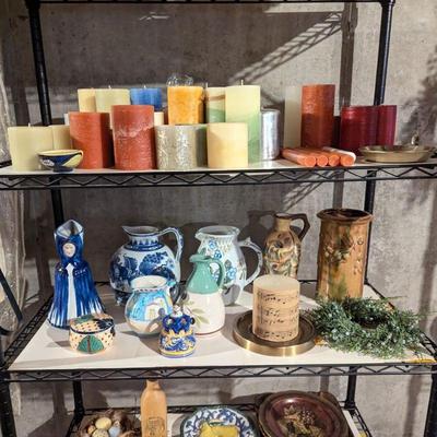 Candles, decorative pitchers