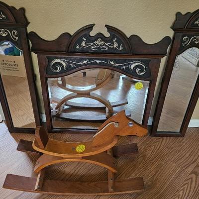 Vintage winged mirror set