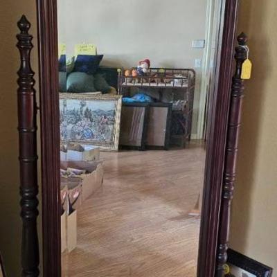 Solid wood vintage chaval mirror 