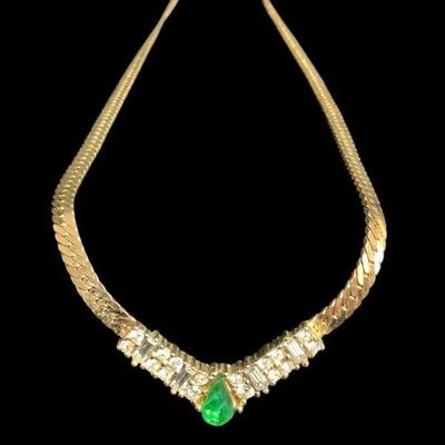 TN210 Vintage Christian Dior Gold Tone Necklace
