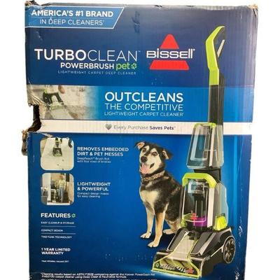 TN150 New Bissell Turbo Clean Power Brush Pet Carpet Cleaner	The box has some damage but doesn't effect the item.
