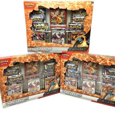 TN193 Three NEW Factory Sealed Pokemon Charizard Ex Collections
