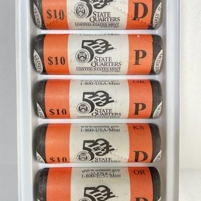 TN41 Five 1998 $10 Rolls Of BU Mint Issued State Quarters #3	
