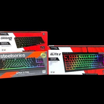 TN209 New Hyperx/ Apex Gaming Keyboards	Both Hyperx keyboards are sealed, Apex 3 TKL keyboard is open box.
