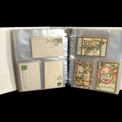 TN183 HUGE Binder Full Of Antique Postcards	Three inch binder. The majority are Christmas themed but there birthday, & others.
