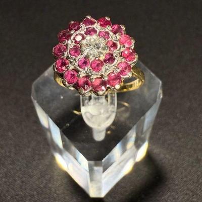 TN61 NAGL Certified 18k Yellow Gold, Natural Ruby & Diamond Ring 1.53CTW	Size 8.25 See certificate for additional information
