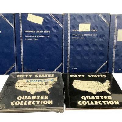CT201 6 Coin Books	4-Lincoln head cent books with coins
