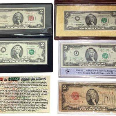 TN47 Sealed $2 Bill, First Day 1976 & Other $2 Bills	


