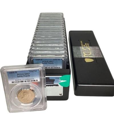 TN45 PCGS 2008 Graded Sacagawea, Andrew Jackson & James Monroe Dollars	5 Sacagawea, 13 Jackson, 2 Monroe
