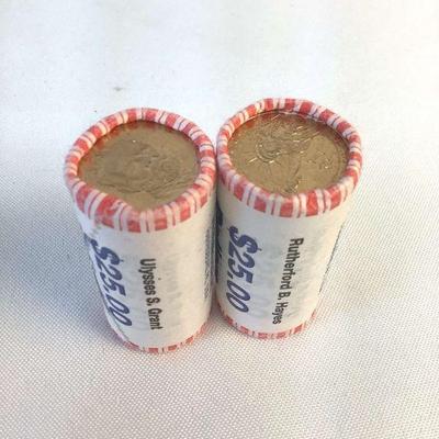 TN04 Two Uncirculated Rolls $25 ea Presidential Dollars	Two rolls of Presidential Dollars 
