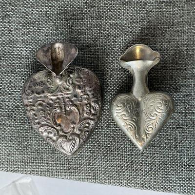 Vinatge Sterling repousse Brooches
