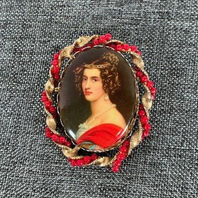 hand Painted Vinatge Brooch