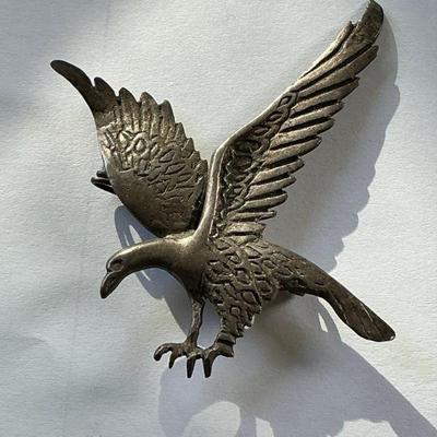 Sterling Hawk Brooch