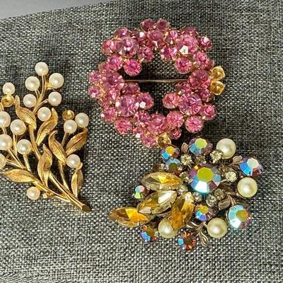 Weiss & Eisenberg Brooches. Missing Stones
