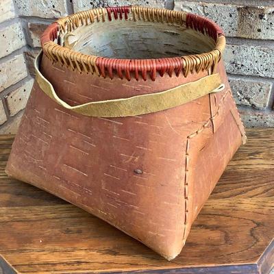 Cree Indian basket, birch bark