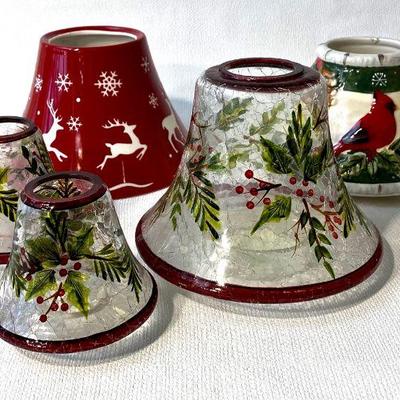Yankee Candle ceramic and glass candle shades.