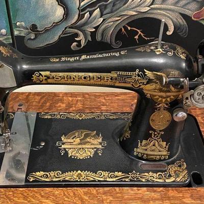 Antique Singer treadle sewing machine.